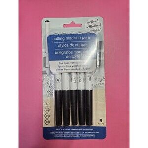American Crafts Cutting Machine Pens Fine Lines Black Pack of 5 with 4 Size Nibs